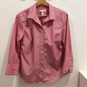 Chico's Red and White Striped Shirt 100% cotton